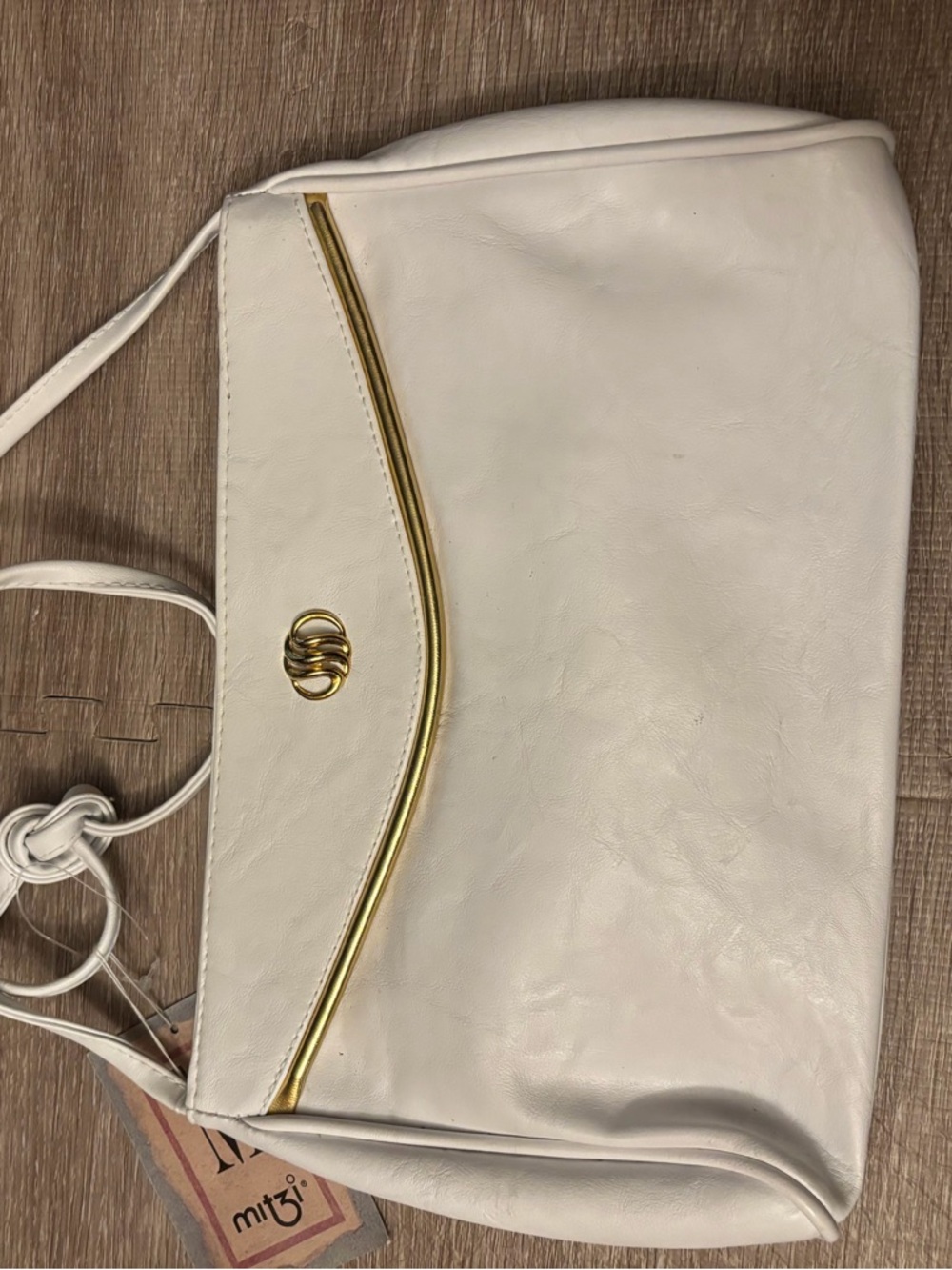 MITZI White Shoulder Bag Gold Hardware Classic Women's 90’s NOS